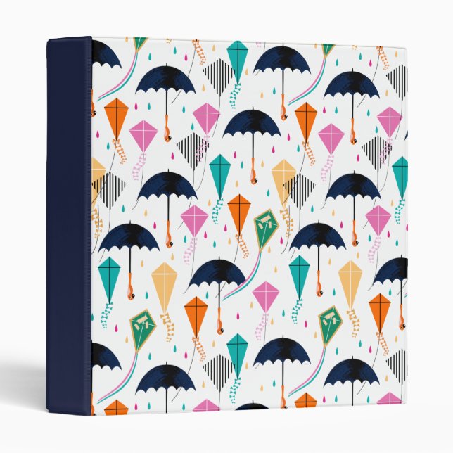 Magic Fills the Air Kite Pattern 3 Ring Binder (Front/Spine)