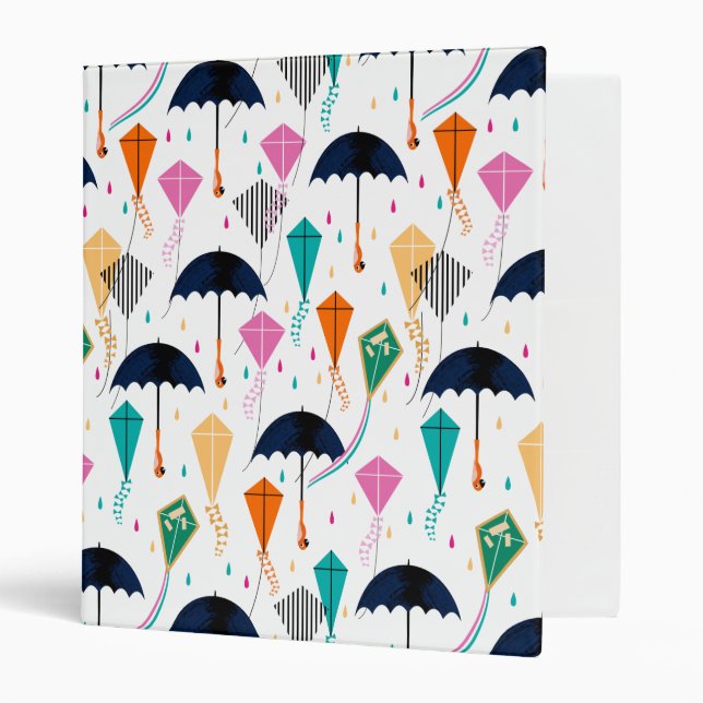 Magic Fills the Air Kite Pattern 3 Ring Binder (Front/Inside)