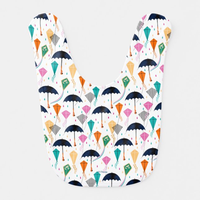 Magic Fills the Air Kite Pattern Baby Bib (Front)