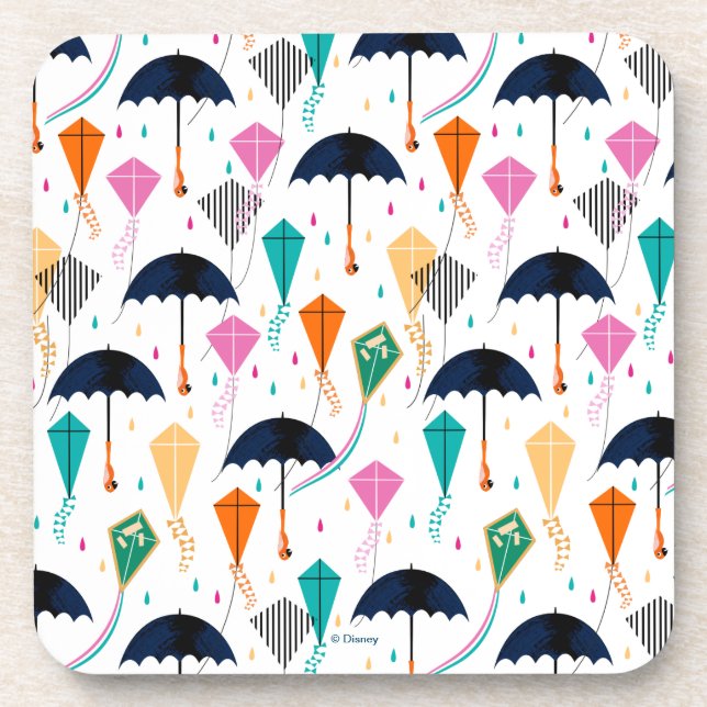 Magic Fills the Air Kite Pattern Beverage Coaster (Front)