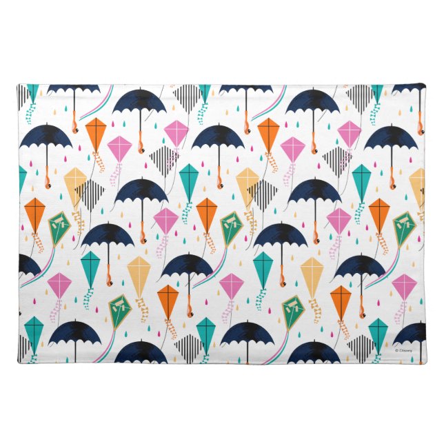 Magic Fills the Air Kite Pattern Cloth Placemat (Front)