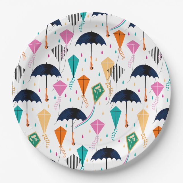 Magic Fills the Air Kite Pattern Paper Plates (Front)