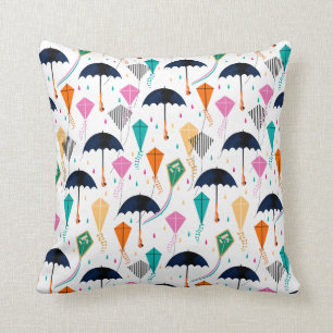 Magic Fills the Air Kite Pattern Throw Pillow