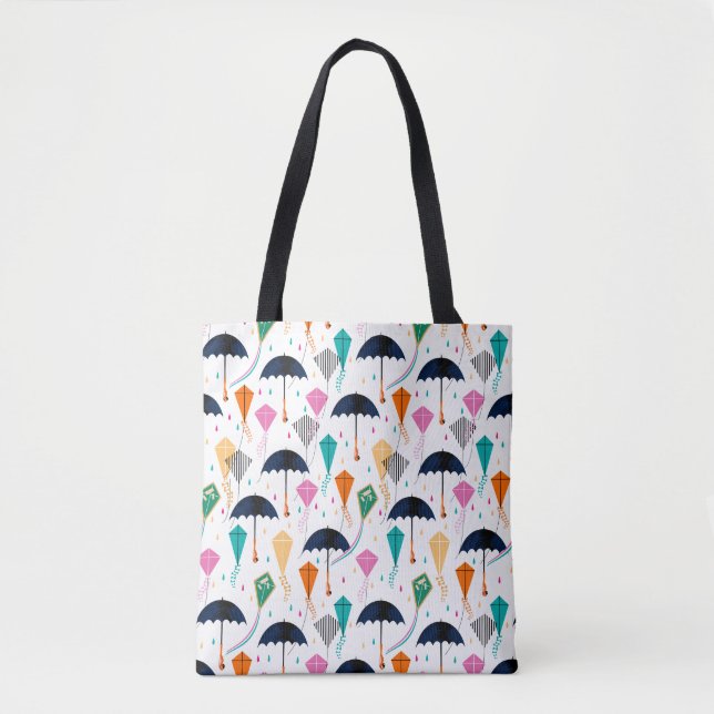 Magic Fills the Air Kite Pattern Tote Bag (Front)