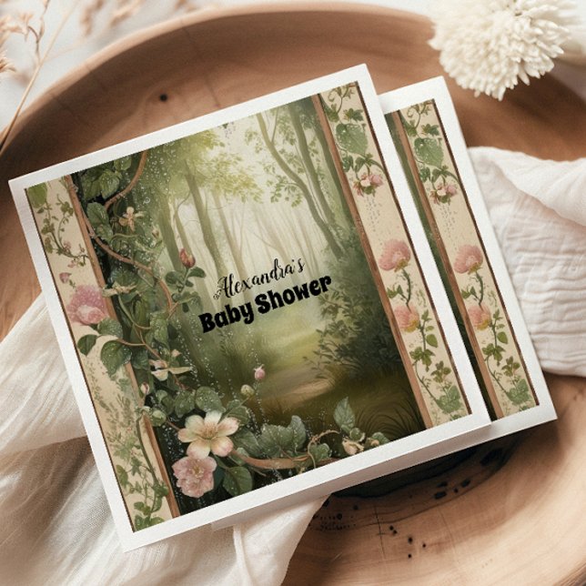 Magic Floral Forest Baby Shower Napkins (Creator Uploaded)
