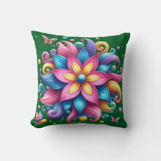 Magic Flower Throw Pillow