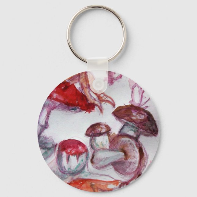 MAGIC FOLLET OF MUSHROOMS Detail Red White Keychain (Front)