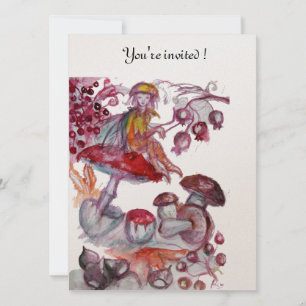 MAGIC FOLLET OF MUSHROOMS Fantasy Baby Shower Invitation
