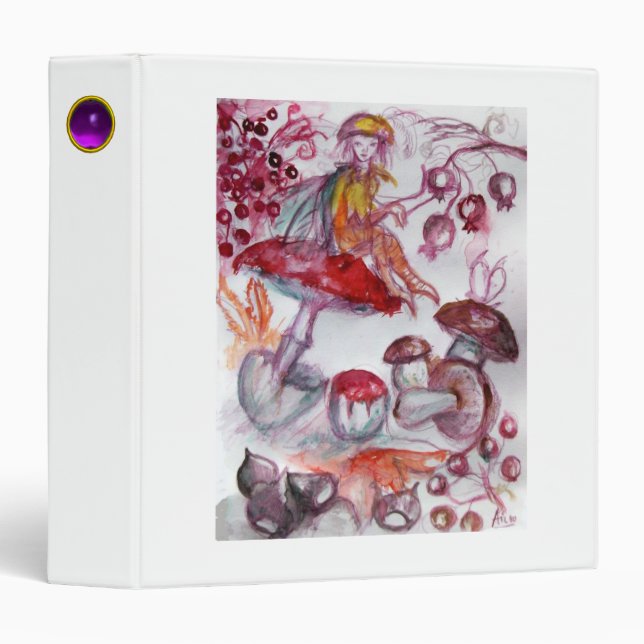 MAGIC FOLLET OF MUSHROOMS Fantasy Red White Recipe Binder (Front/Spine)