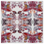MAGIC FOLLET OF MUSHROOMS Red White Flora Fantasy Fabric