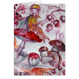 MAGIC FOLLET OF MUSHROOMS Red White Floral Fantasy Cards
