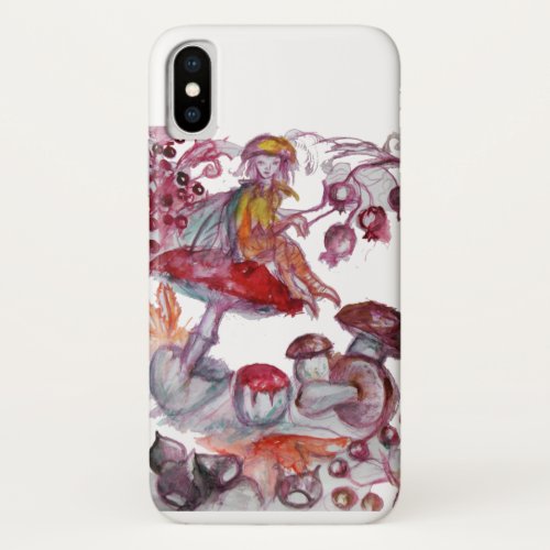 MAGIC FOLLET OF MUSHROOMS Red White Floral Fantasy iPhone X Case