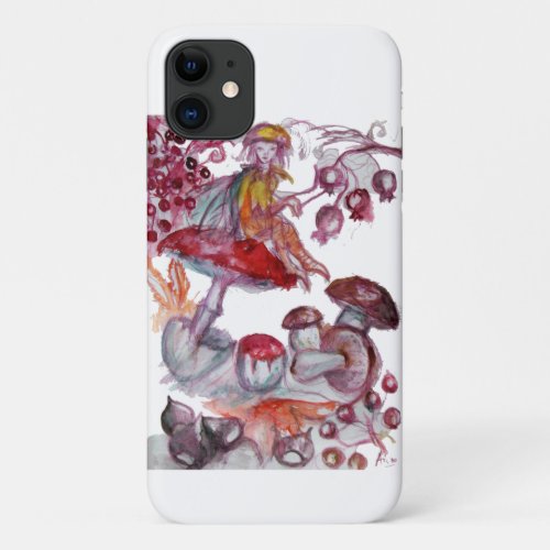 MAGIC FOLLET OF MUSHROOMS Red White Floral Fantasy iPhone 11 Case