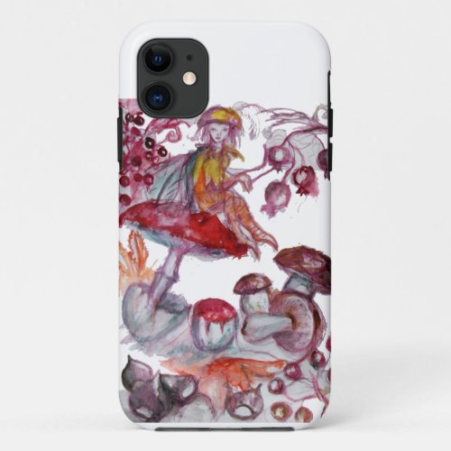 MAGIC FOLLET OF MUSHROOMS Red White Floral Fantasy iPhone 11 Case