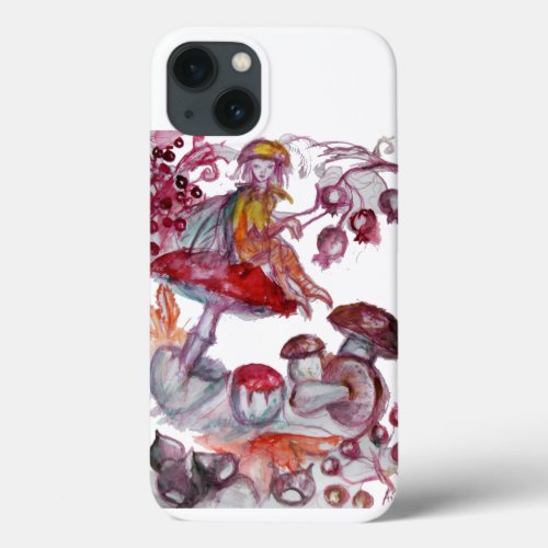 MAGIC FOLLET OF MUSHROOMS Red White Floral Fantasy iPhone 13 Case