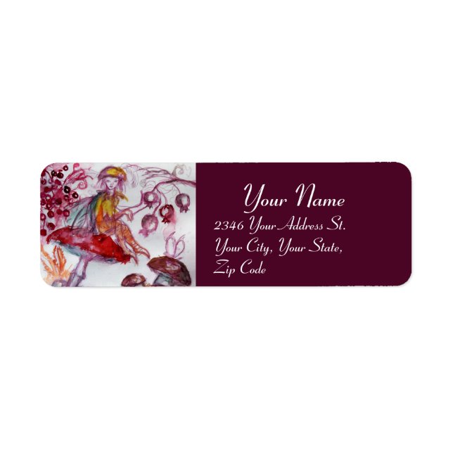 MAGIC FOLLET OF MUSHROOMS Red White Purple Fantasy Label (Front)