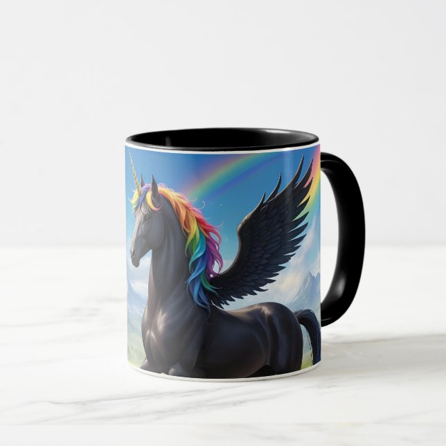 Magic Friesenpferd Alicorn Tasse Mug (Front Right)