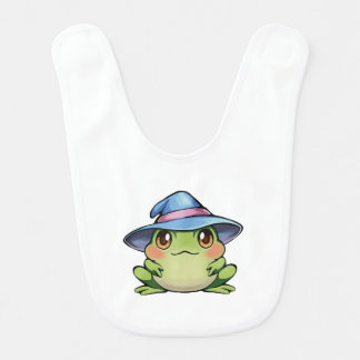 Magic frog in a hat baby bib