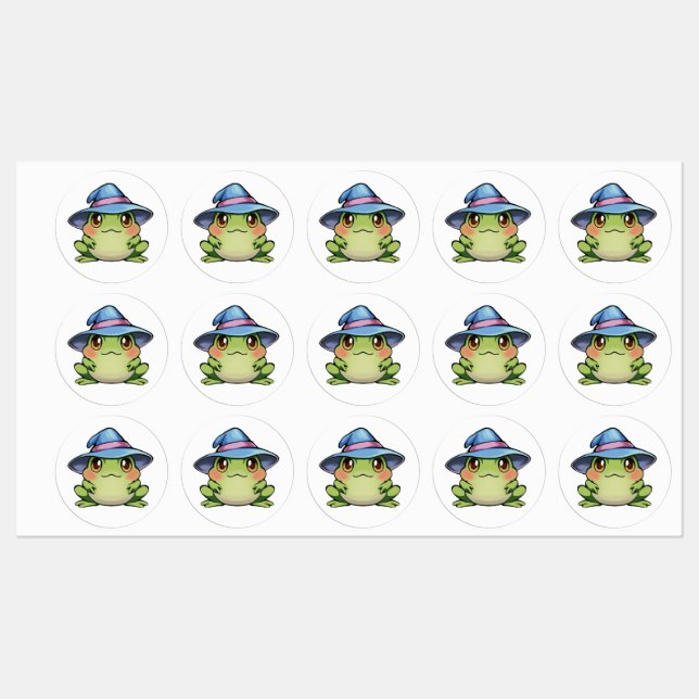 Magic frog in a hat kids' labels (Sheet)