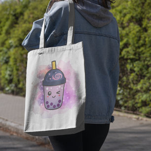 Magic Galaxy Boba Tea Custom Tote Bag
