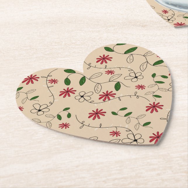 Magic Garden Flower Pattern   Paper Coaster (Angled)