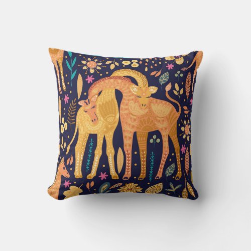 Magic Giraffe Throw Pillow