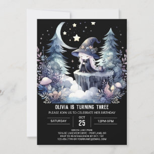 Magic Girl Wizard Birthday Invitation