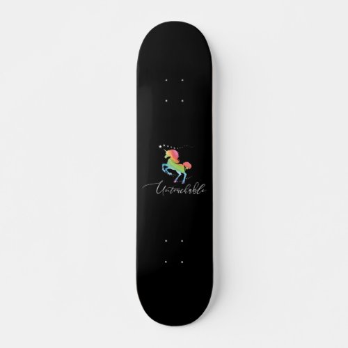 Magic Glitter Rainbow Unicorn Skateboard