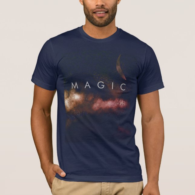 Magic Gold Fantasy Astronomy Crescent Clouds T-Shirt (Front)