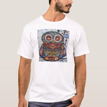 Magic Graphic Owl Painting T-shirt by Oxanacats at Zazzle