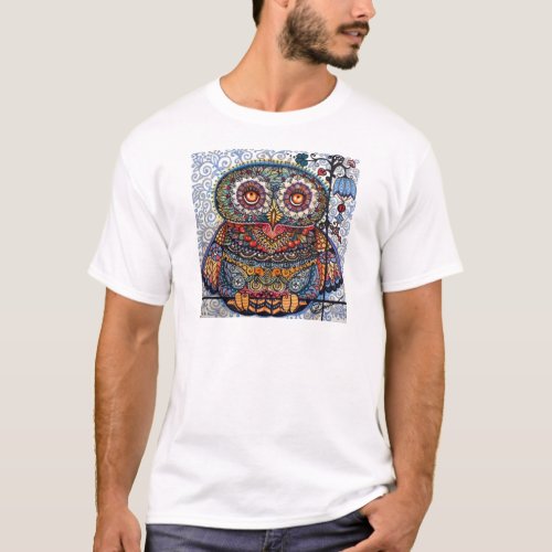 Magic graphic owl painting T_Shirt