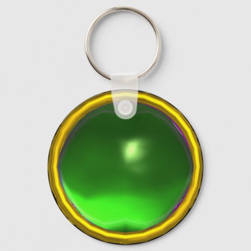 MAGIC GREEN EMERALD GEM STONE KEYCHAIN