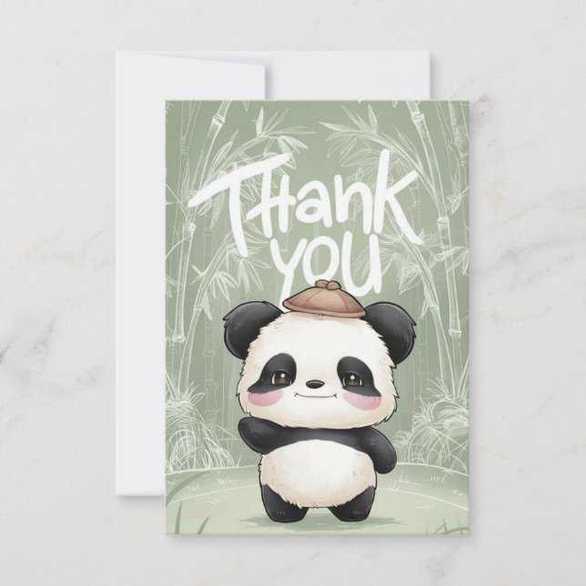 Magic Greeting Panda  Thank You Card (Front)