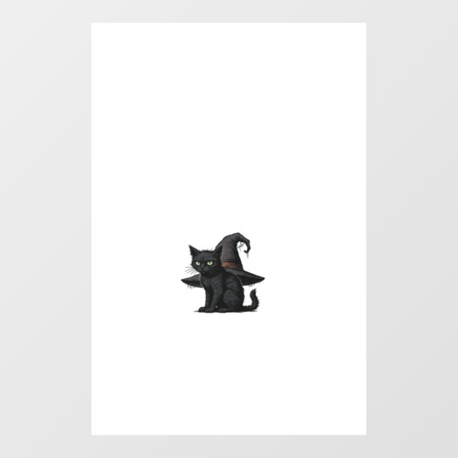 Magic Halloween Cat Classic T-Shirt Window Cling (Sheet)