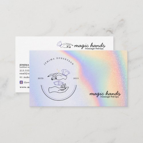 Magic Hands Massage Therapist Esoteric Business Ca Business Card