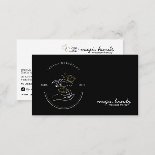 Magic Hands Massage Therapist Esoteric Business Card