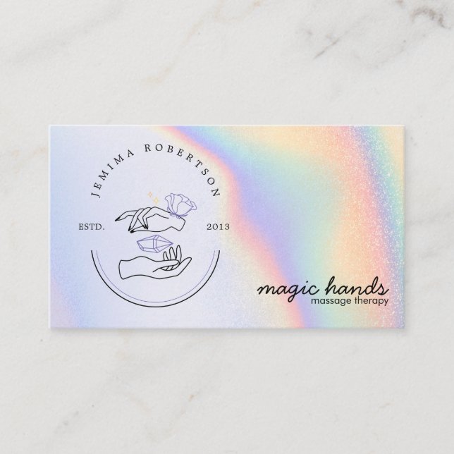 Magic Hands Massage Therapist Esoteric Business Card (Front)