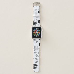 Magic hands, moon, ethnic pattern. apple watch band