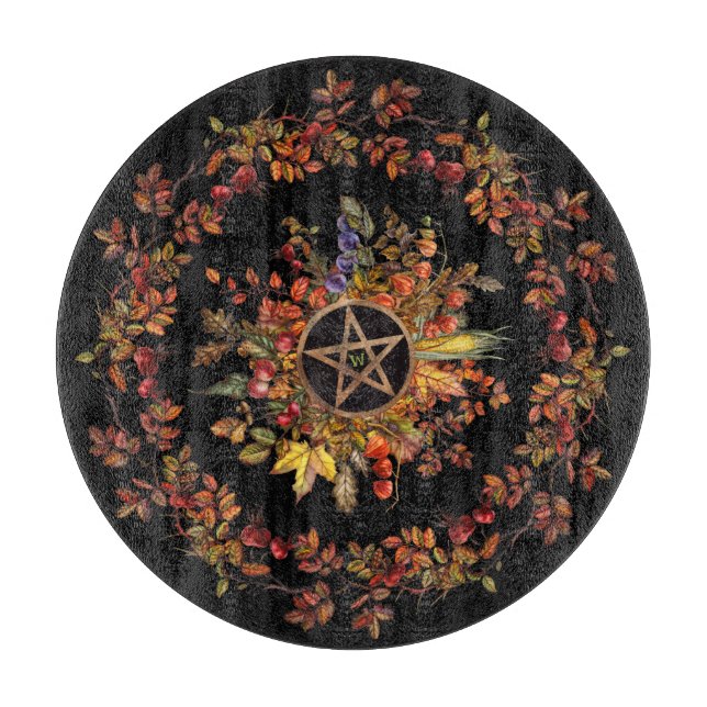 Magic Harvest With Pentagram Monogram Cutting Board (Front)