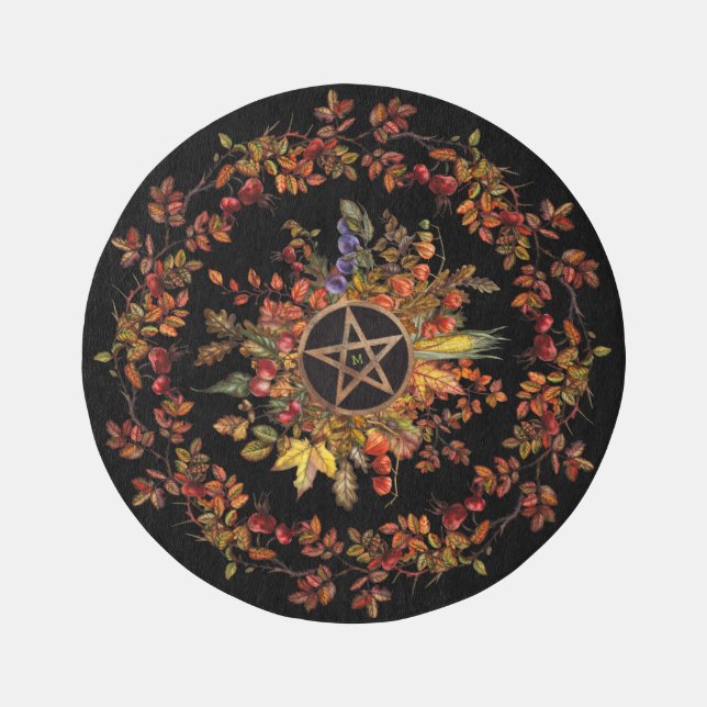 Magic Harvest With Pentagram Monogram Rug (Front)