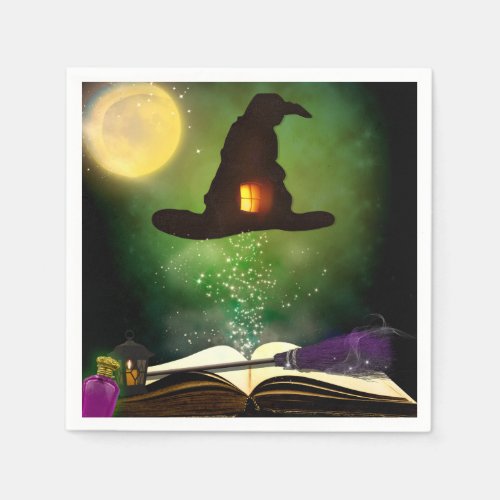 Magic Hat  Magical Spell Book Whimsical Fun Party Napkins