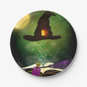 Magic Hat & Magical Spell Book Whimsical Fun Party Paper Plates