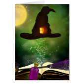 Magic Hat & Magical Spell Book Whimsical Halloween (Front)