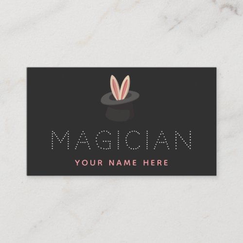 Magic Hat Rabbit Bunny Ears Magician Social Media  Business Card
