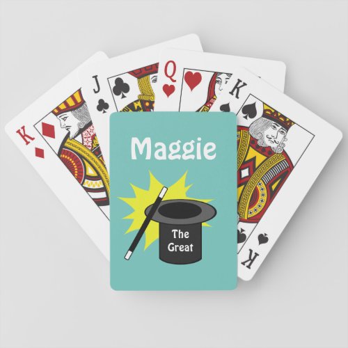 Magic Hat Teal Personalized Poker Cards