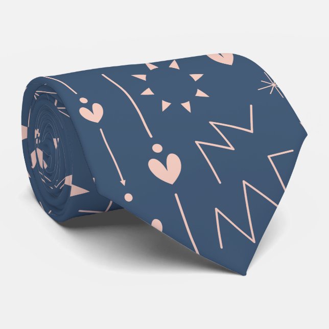 Magic Heart Pattern Neck Tie (Rolled)