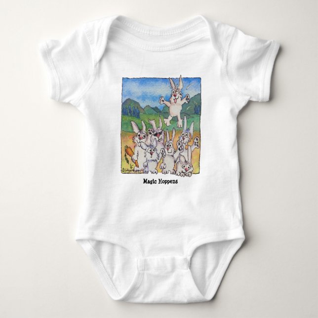 Magic Hoppens Cartoon Bunnies Cute Baby Baby Bodysuit (Front)