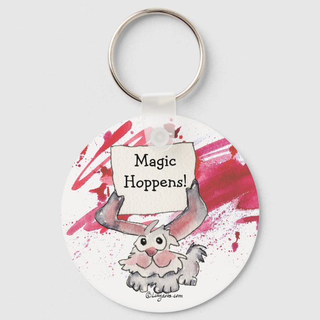 Magic Hoppens Cute Personalized Keychains (Front)