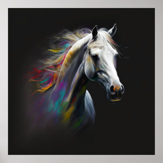 Magic Horse, Abstract Colors , Art Print Wall