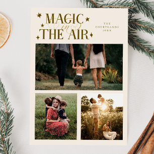 Magic In The Air Multi Photo Cream Holiday Card